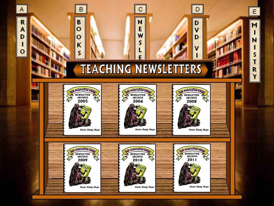 Newsletters by Pastor Randy Shupe